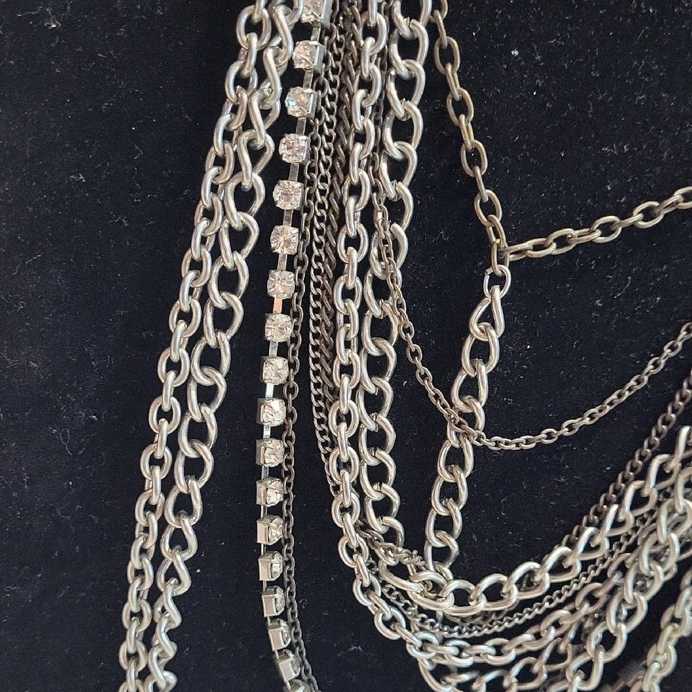 Source Unknown Silver Layered Necklace - image 2